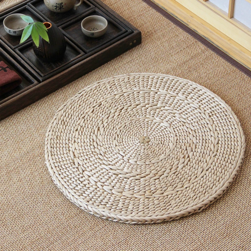 

Round Square Coaster Place Seagrass Mat Carpets Tatami Cushion For Living Room Computer Chair Area Rug Yoga Mat