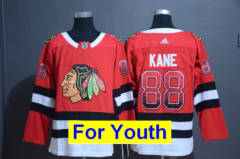 Новые Детские Молодежные Майки Chicago atrick Kane Jonathan Toews Duncan Keith Corey Crawford - Цвет: Серый