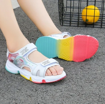 

Girls Sandals 2020 Summer Kids Sandals Soft Children's Beach Shoes Breathable Summer Floral Sandals Princess Cute High Quality