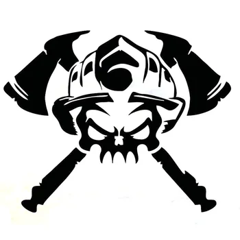 

PLAY COOL FIRE FIGHTER Skull Helmet Axe Funny Styling Car Sticker Automobiles Motorcycles Exterior Accessories Vinyl Decals