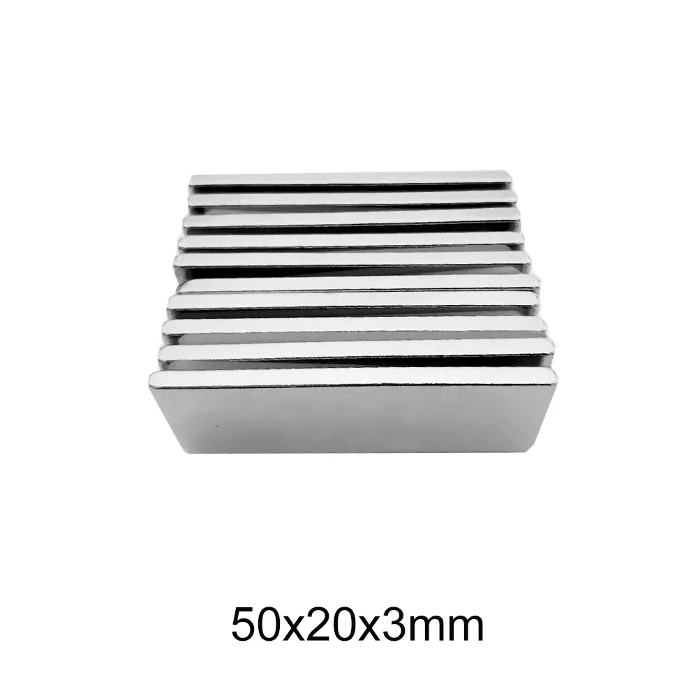 2 ~ 20 шт 50x20x3 Сильная пластина из Неодимового Магнита 50 мм x намагничивающий