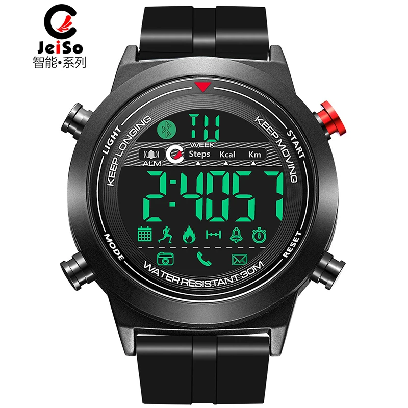 

JEISO Sports Step Information Alarm Clock Reminder Depth Waterproof Smart Watch Creative Sports Watch Men's Quartz Watch Watches