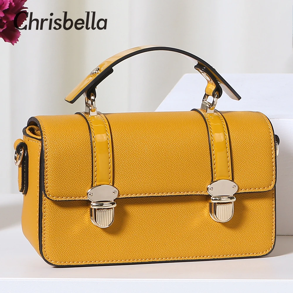 Chrisbella Luxury Handbags Brand Designer Pu Leather Shoulder Bags For