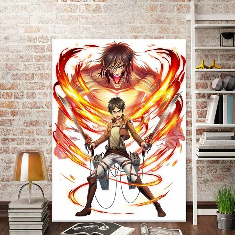 Waliicorners Anime Attack On Titan Poster Eren Jager painting Anime Poster 8 H65fe50f186744f12bdd82b82d26b594aX
