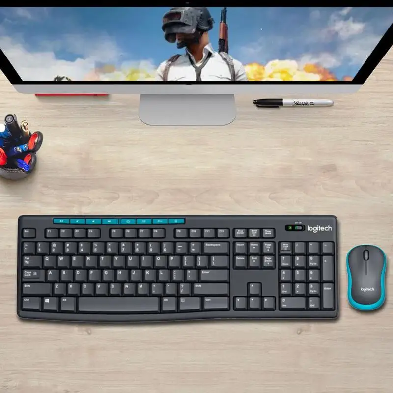 Компьютерная клавиатура logitech MK275 USB Беспроводная оптическая мышь 1000 dpi с функцией мультимедиа набор клавиш