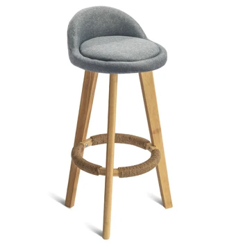 

Solid Wood Bar Stool Modern Minimalist High Stools Home Backrest Bar Stool Bar Chair Tea Shop Chair Front Desk Chair