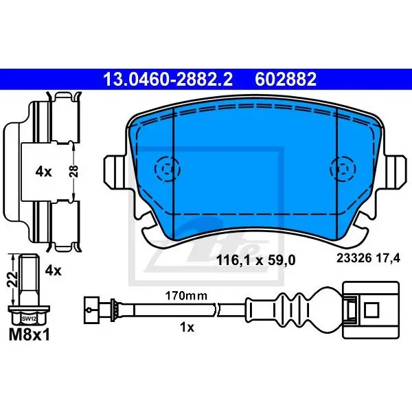 Колодки дисковые з.\ VW T5/Caravelle 2.0i/3.2i/1.9TDi/2.5TDi 03