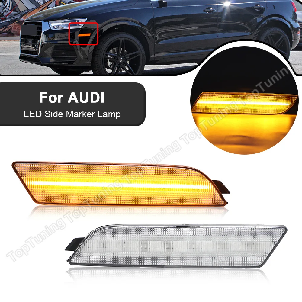 1pair Led Side Marker Light Front Bumper Lamp For Audi Q3 2015 2016
