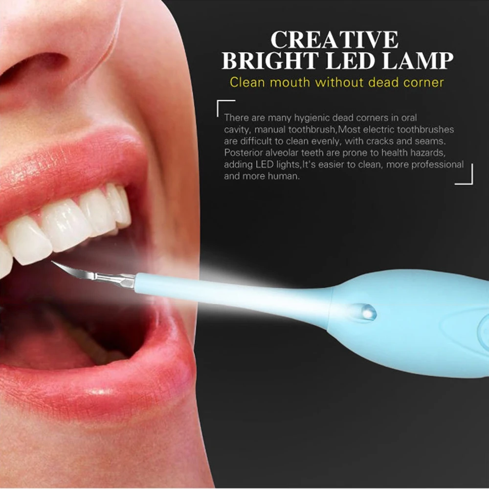 Bfaccia Electric Sonic Ultrasonic Dental Scaler Tooth Stains Tartar Portable USB Charging Calculus Remover Tooth Whitening Tool