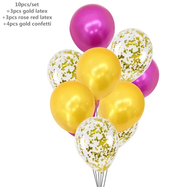 Розовое золото с днем рождения баннер воздушные шары с конфетти цвета розовое золото гелиевые шары Дети День Рождения Декор для душа