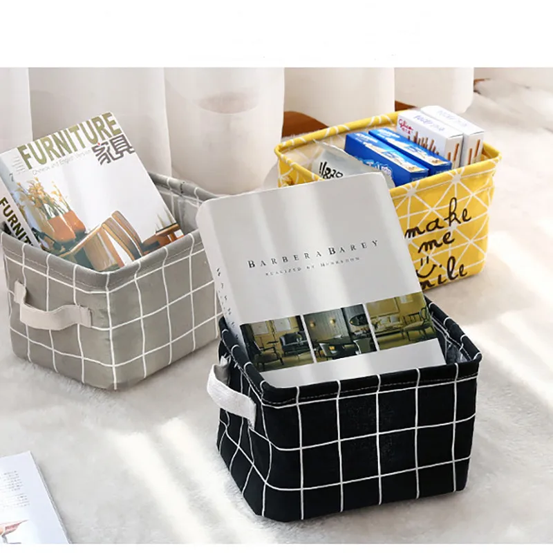 

Foldable Storage Basket Storage Bin Closet Sundries Books Box Container Organizer Fabric Basket Home Desktop Storage Baskets Bag