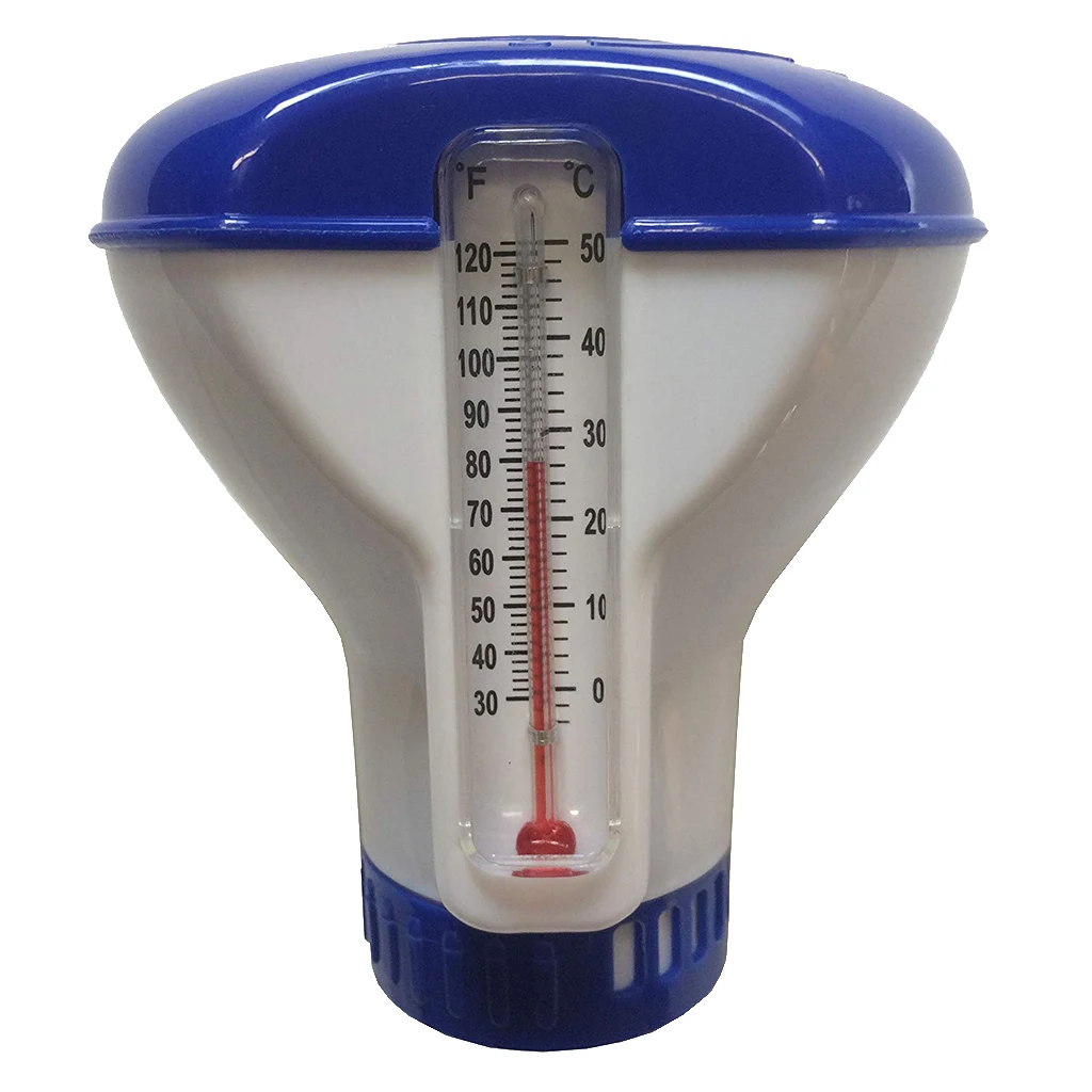 Pool Supply Town Floating Chlorine And Bromine Tabs Dispenser With Thermometer Large Capacity Spa Swimming Pool Accessory 5 Inch