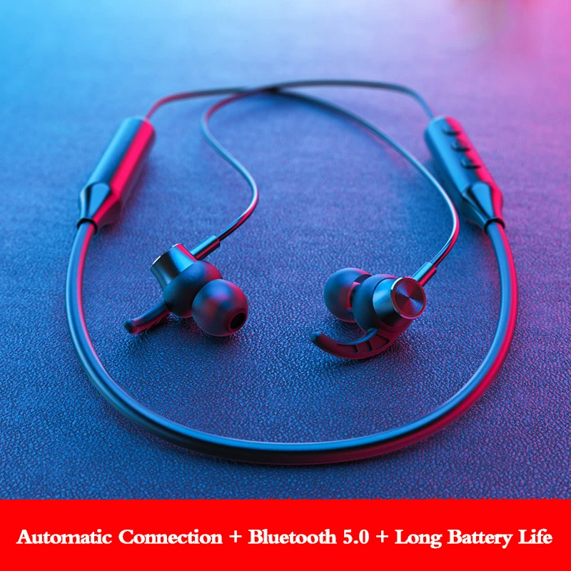 Metal Magnetic Sport waterproof wireless headphones bluetooth noise canceling handsfree headset with Microphone for xiaomi phone