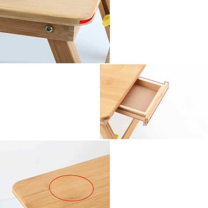 Поднос для ноутбука с регулируемыми ножками из натурального бамбука складной поднос для завтрака подставка для ноутбука
