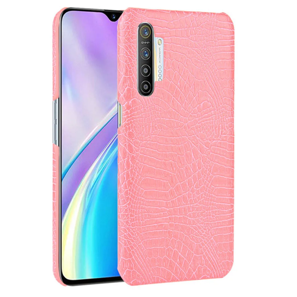 Для Oppo Realme X2 чехол для Oppo Realme XT Роскошная Крокодиловая Кожа PU кожаный жесткий чехол для OPPO K5 K 5 чехол для телефона - Цвет: Pink