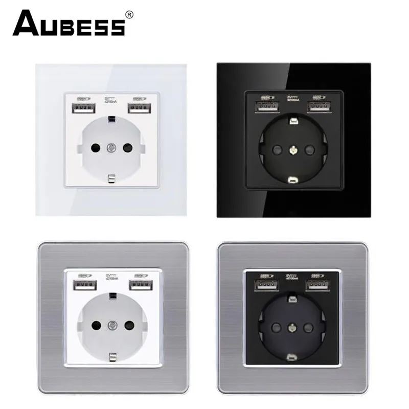 Европейская розетка AUBESS с двумя Usb-портами для зарядки 110 А 16 панель из