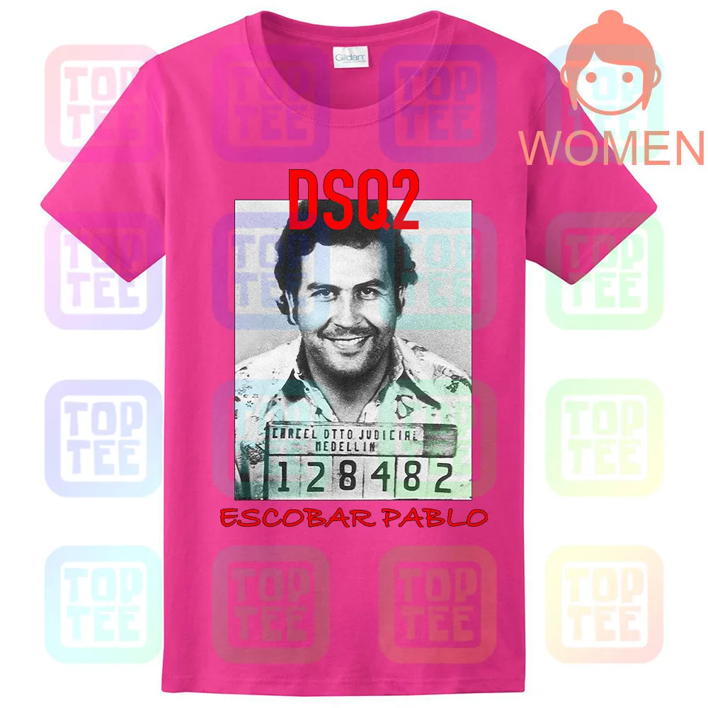 Модная DSQ Мужская черная футболка-Escobar Pablo-идеально подходит для летних топов Мужской Женский унисекс размер: S-3XL - Цвет: WOMEN-ROSE