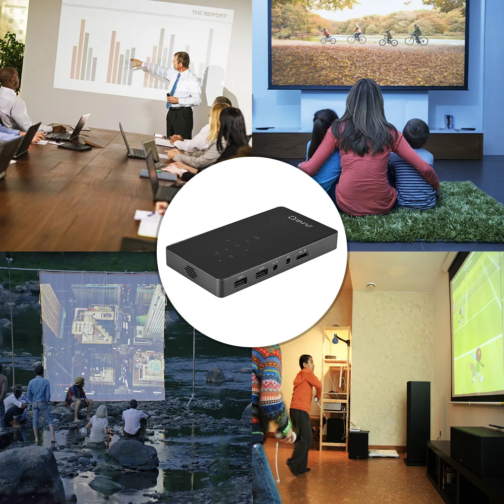 

Educational Equipment Mini Portable Video Projector HD Input Auto Correction DLP Home Theater Projector 1080P with Mini Tripod
