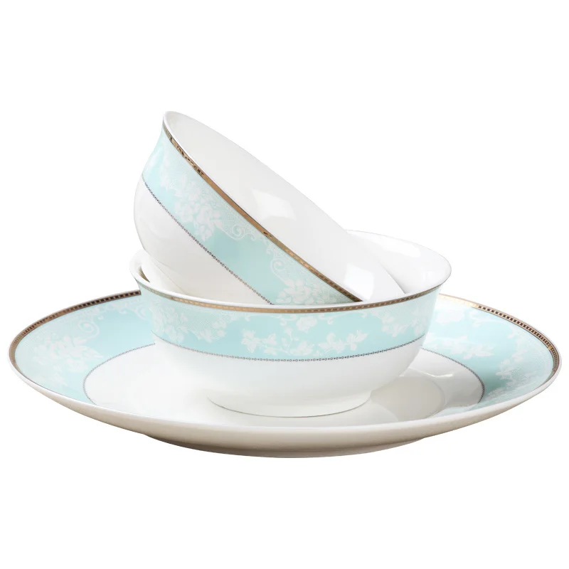 60 Heads ceramic tableware ceramic dish Dish Rice Bowl Salad Noodles Bowl Plate Dinnerware Sets Kitchen AshtrayTableware