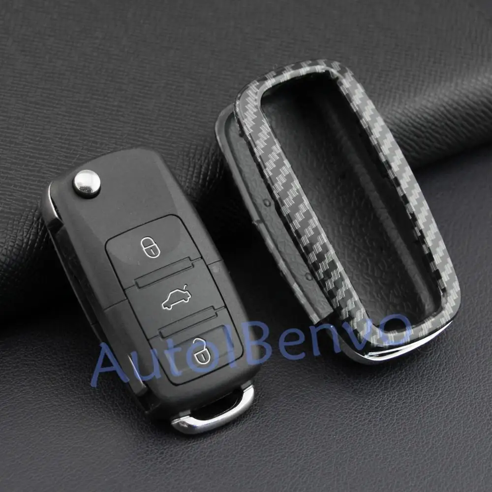 ABS углеродное волокно Автомобильный ключ защиты оболочки для Volkswagen MK6 Golf Passat Jetta Tiguan Eos Polo MK5 UP! Брелок чехол Аксессуары