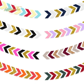 

NICROLANDEE 3Pcs/Set Party Decorations Colorful Paper Arrow Banner Garland Wall Window Streamer Party Backdrop DIY Decor