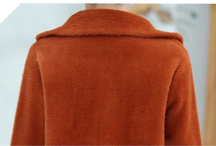 Autumn And Winter New Middle-Aged Women Mink Cashmere Sweater Coat Plus Size Thick Warm Knit Cardigan Sweater F562