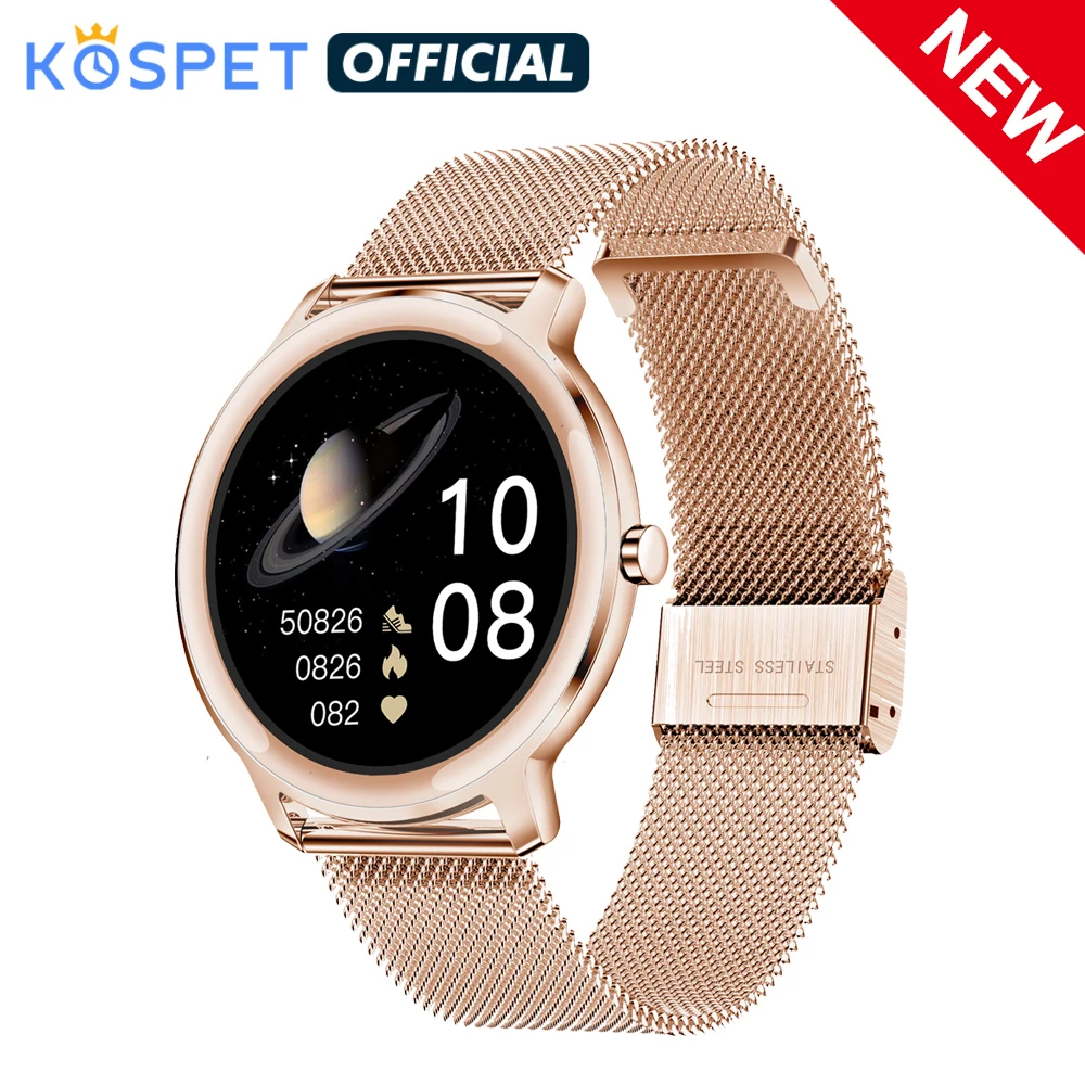 US $34.99 2021 KOSPET R18 Smartwatch Waterproof Smart Watch Women Lovely Bracelet Blood Pressure Monitor Lady Wrist Clock For IOS Android