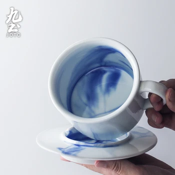 

European Style Coffee Cup and Saucer Set Creative Eco Friendly Tea Coffee Cup Travel Filizanki Do Kawy Tea Cup and Saucer AB50BD