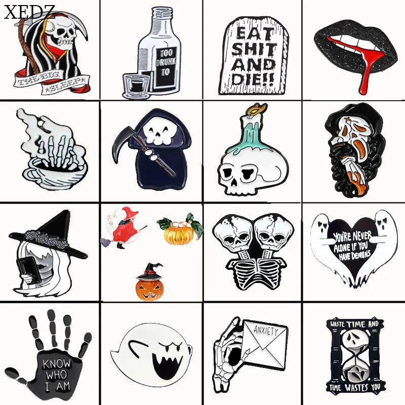 XEDZ New Halloween Horror Thriller Brooch Badge Jewelry Collection Fashion Denim Backpack Pendant Gift | Украшения и аксессуары