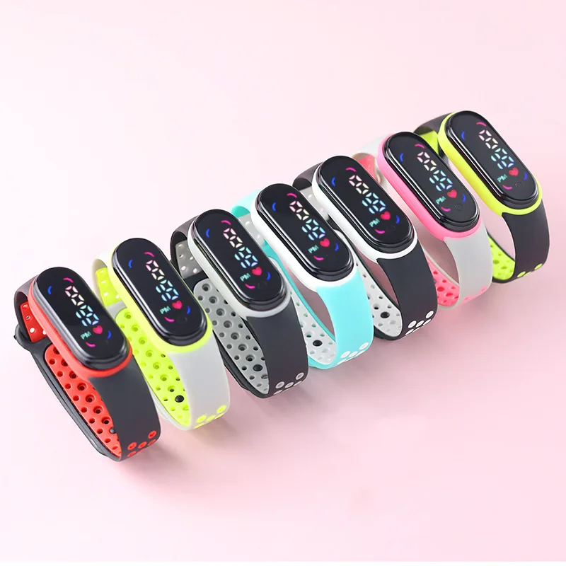 Fashion Two color Led Digital Children WatchTouch Waterproof Watches