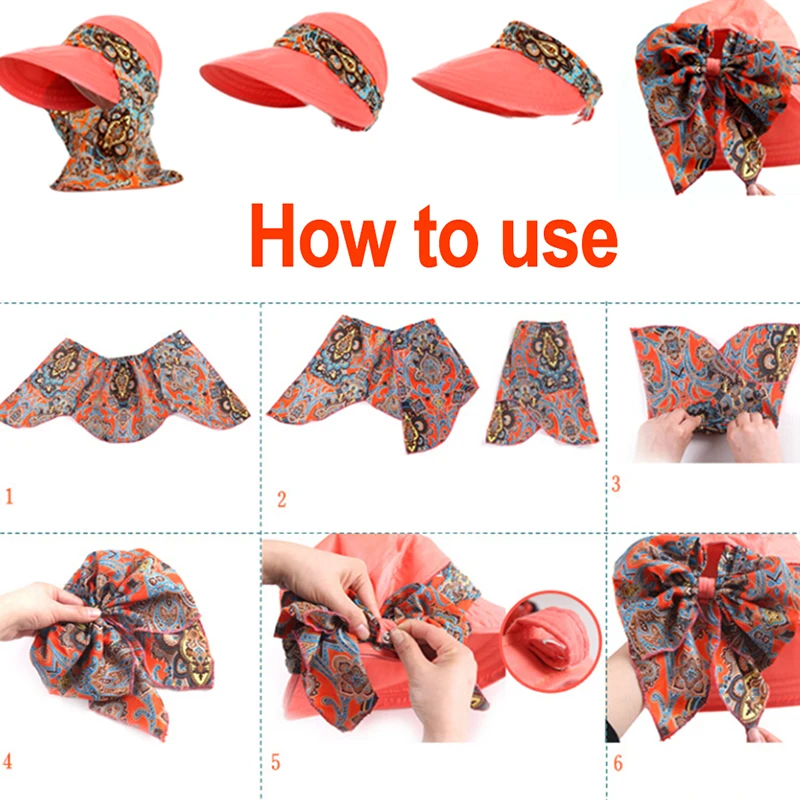 Women Summer Outdoor Riding Sun Hat Foldable Sunscreen Floral Print Caps Neck Face Wide Brim fishing hat