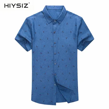 

HIYSIZ Slim Fit Shirt Men Business Casual Shirts Mens Korean Clothes Spring Summer Short Sleeve Camisa Social Masculina H6032S