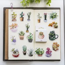 50 шт. виниловые наклейки милые Акварельные Цветы кактус и суккулентные растения мультфильм наклейки для мотоциклов автомобилей ноутбук