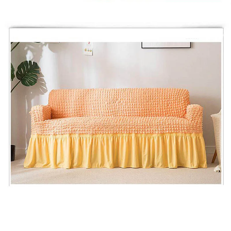 Эластичный чехол для дивана, юбка, универсальный чехол для мебели для дома, кресло гостиная, защитный чехол - Цвет: orange