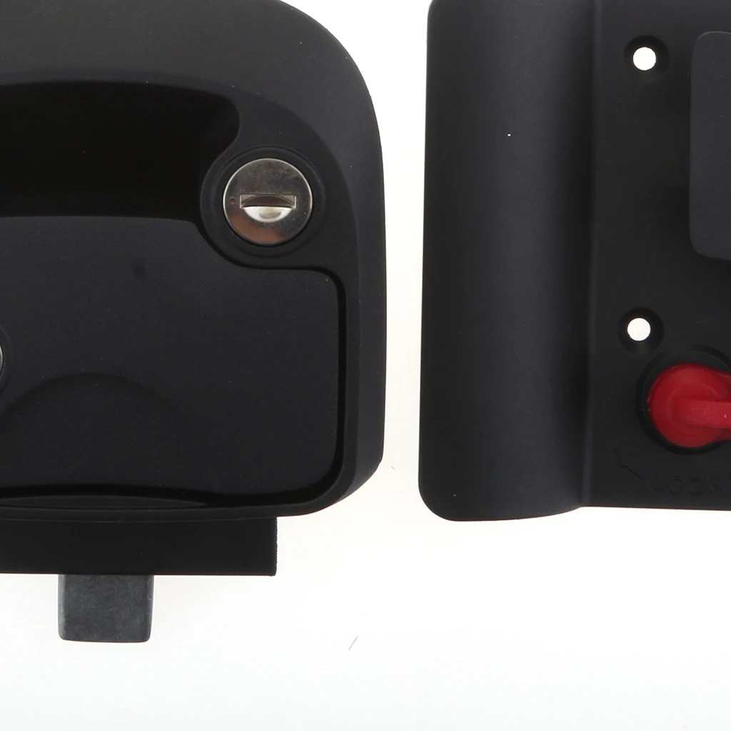 1 Set BLACK RV Trailer Entry Door Latch Deadbolt Handle Lock Keys Kit For RV / Camper / Trailer / Home Cabinet Etc