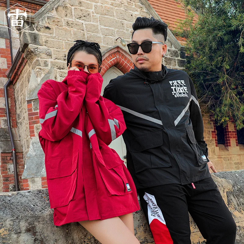 

Plus Size Sport Zipper Colorblock Men and Women Hooded Sports Jacket Couples Running Sportswear Jakcet Multicolor Optional
