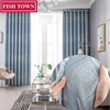 FISH TOWN European Damask Curtains For Living Room Luxury Jacquard Blind Drapes Curtain For Bedroom 70% Shading  Custom Made 1