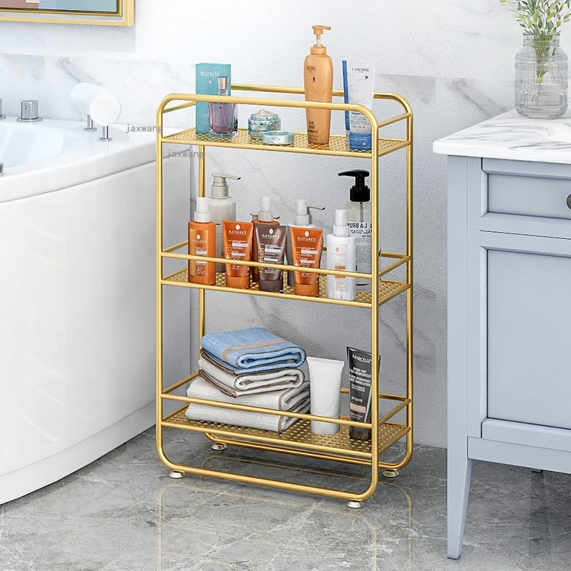 Nordic Toilet Floor Multi-layer Bathroom Organizer Wrought Iron Restaurant Storage Racks for Living Room Kitchen Shelves | Дом и сад