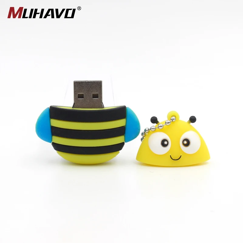 Usb флеш накопитель 128 ГБ 64 USB 16 4 Гб сова пчела лиса Пингвин мультяшная флешка 32