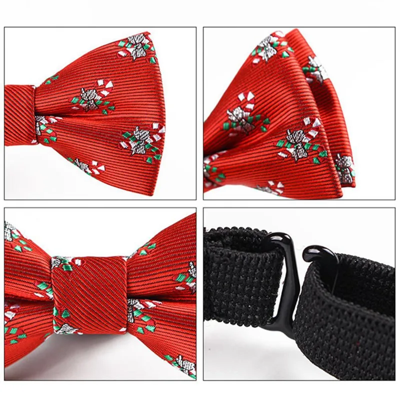 Рождественские галстуки-бабочки для мальчиков с рисунком снежинок, рождественской елки, галстук-бабочка для детей, подарки для детей, красный, синий галстук-бабочка, Размер 9 см* 5 см