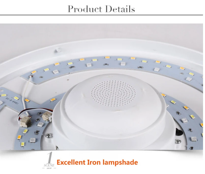 Музыкальный светодиодный потолочный светильник с Bluetooth управлением, меняющее цвет, светильник для спальни, потолочные светильники