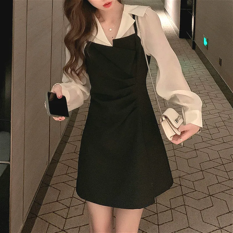Elegant Dress Women Casual Patchwork Long Sleeveoffice Lady Dress Female Irregular Slim Black One Piece Dress Korean Autumn Dresses Aliexpress Elegant Dress Women Casual Patchwork Long Sleeveoffice Lady Dress Female Irregular Slim Black One Piece Dress Korean Autumn Dresses Aliexpress