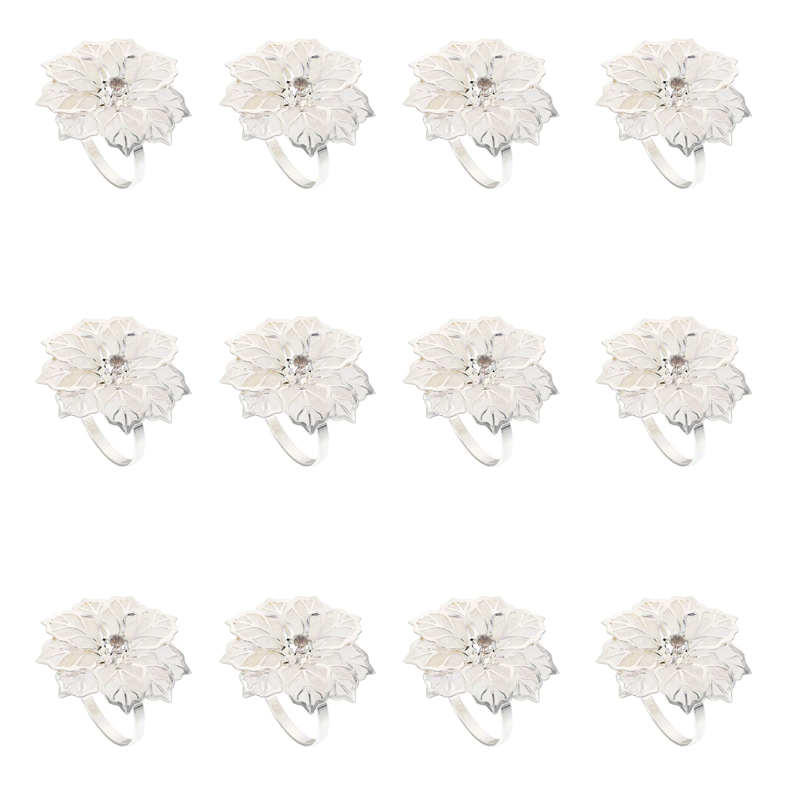 

12 шт., декоративные кольца для салфеток в цветочек