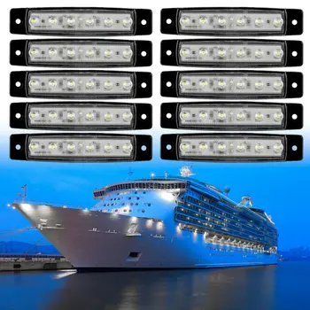 

Courtesy Lights 6LED Rock Light Deck Stern Transom Light 10PCS Marine Cabin