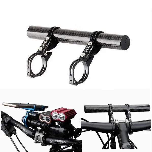 

GUB 202 Carbon Fiber Al Bike Bicycle Extended Handlebar Extension Light Lamp Computer Phone Mount Bracket Stand Holder