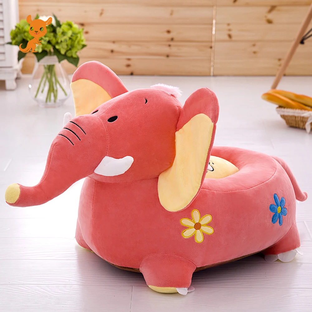 

Infant Learn Seat Plush Case without Filler Washable Cartoon Elephant Shaped Chair Cover Skin-friendly Fabric Chair Covers