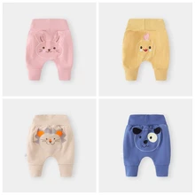 Хлопковые Штаны для маленьких девочек и мальчиков зимние штаны Пёс из мультфильма на утином пуху детские леггинсы одежда для малышей Одежда для детей мягкая одежда