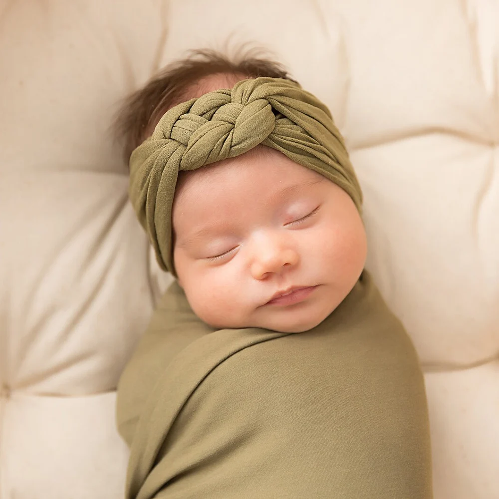 Fascia Per Capelli Twist Top Knot Soft Girl Accessori Per Capelli In Nylon Toddler Solid Turban Newborn Photo Props Kid Lovely Headwrap