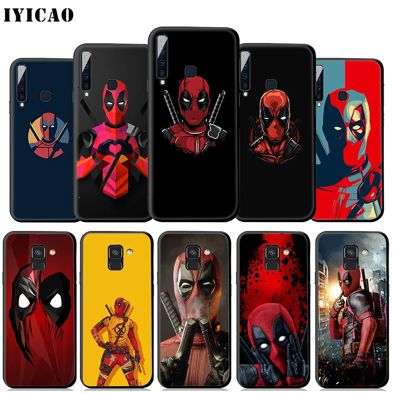 IYICAO Deadpool Marvel Soft Case for Samsung Galaxy A9 A7 A8 A6 Plus 2018 A3 A5 2017 2016 &amp J6 Cover |