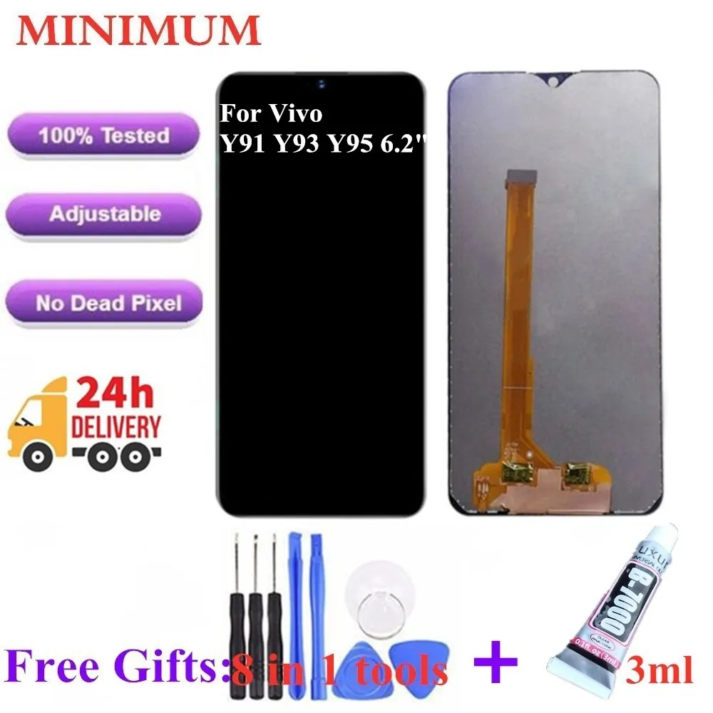 

For Vivo Y91 Y91i Y91c 6.2" LCD Display Touch Screen Tested Digitizer Assembly For Vivo Y95 Y93 Replacement LCDs + Gift
